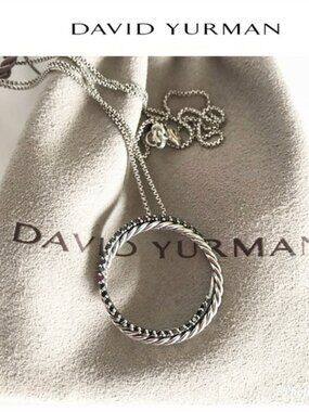 David Yurman Black Diamond Crossover Necklace